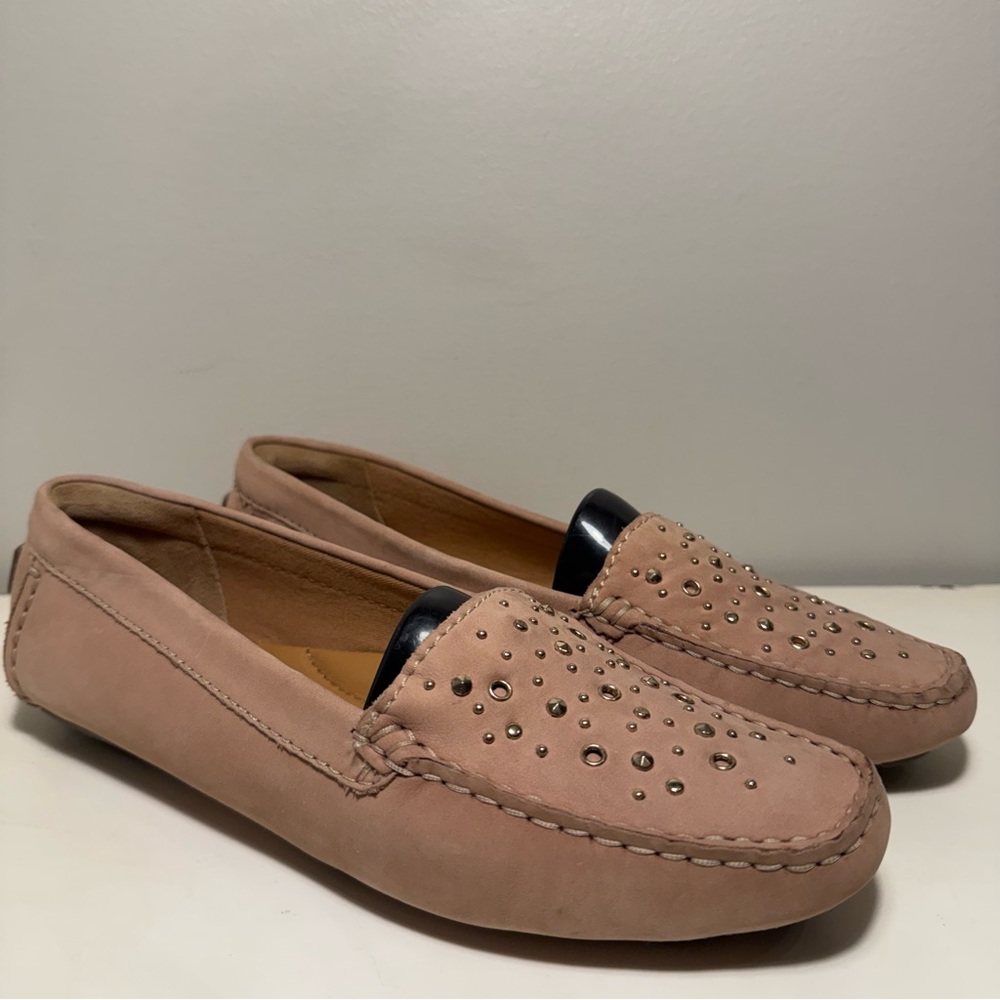 Clark’s Dunbar Hamden Tan Silver Rhinestone Loafer Women’s Size 9.5 Slip On Flat